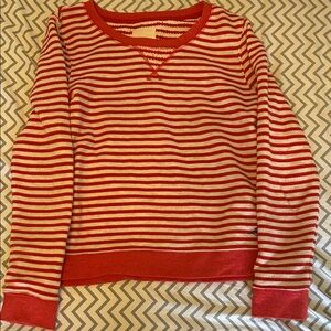 Levi's Red and Cream Striped Long Sleeve Knit Top